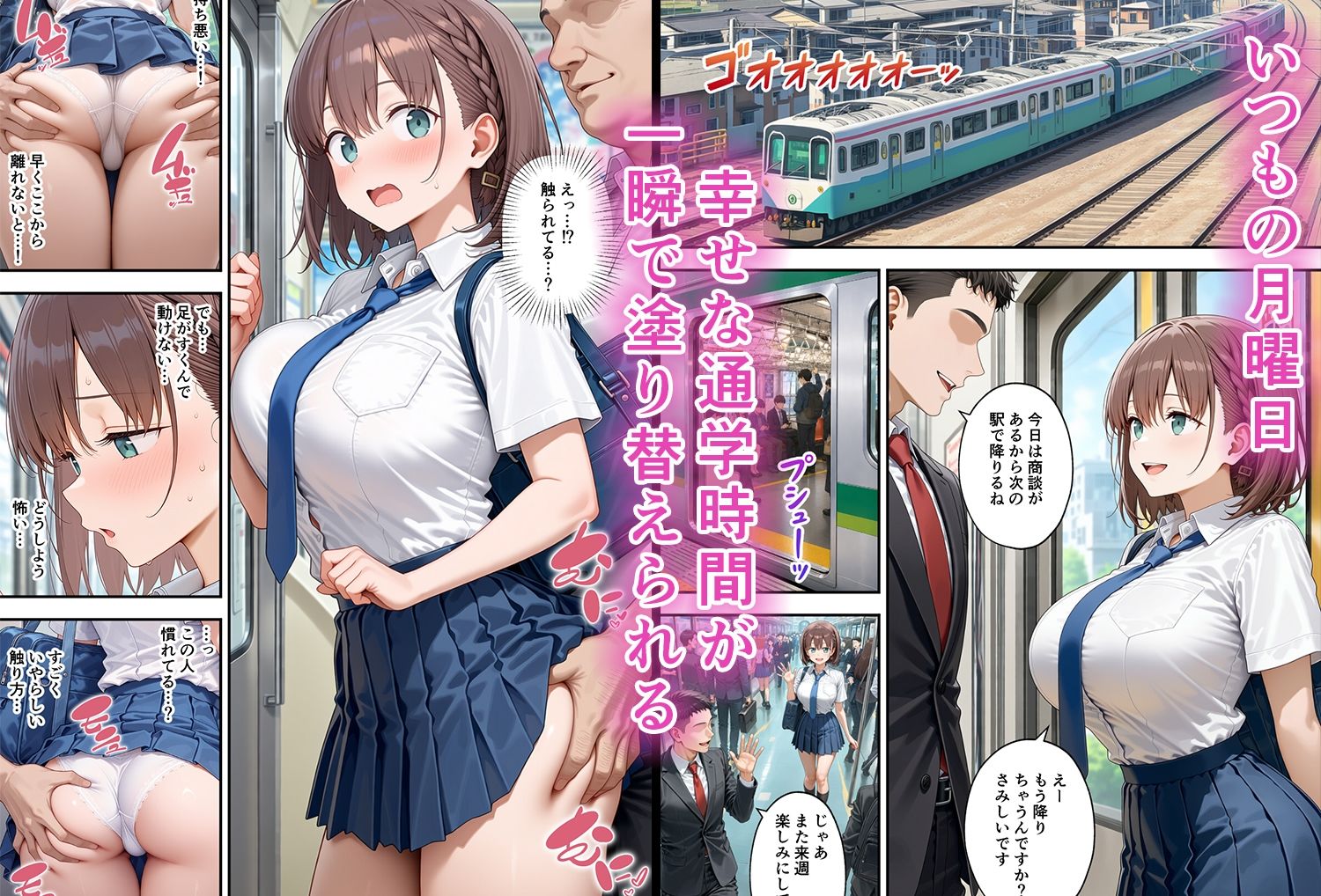 たわわ女子、痴●に堕とされ寝取られる サンプル1ページ目