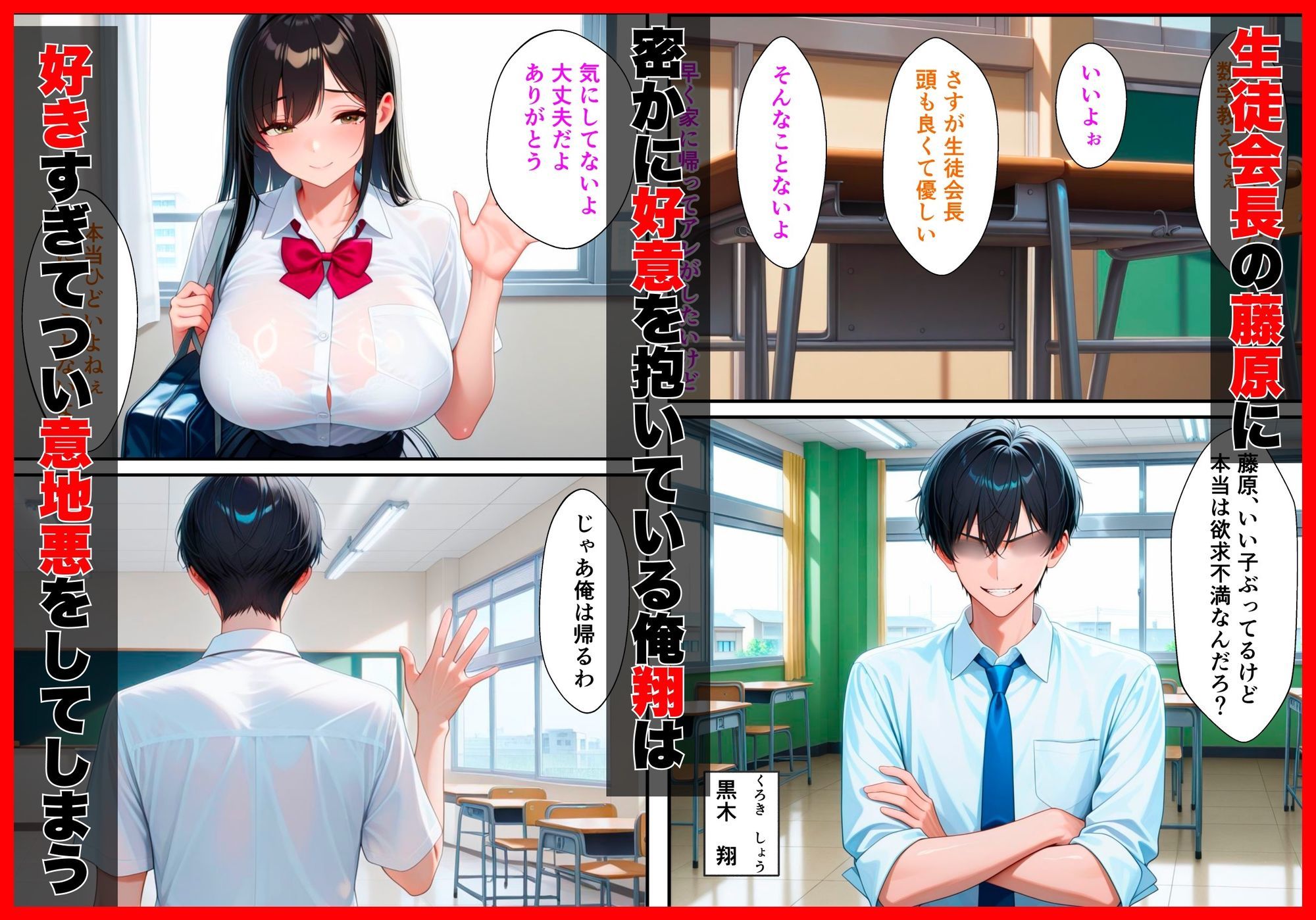 真面目な生徒会長の裏垢見つけて脅迫した話 サンプル1ページ目