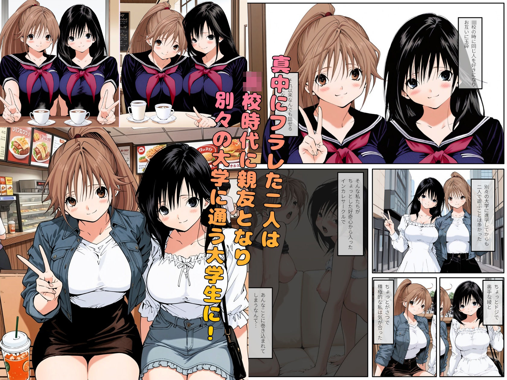 いちご大学物語〜信用した女先輩に騙されて親友と一緒にヤリサー合宿で何度も生ハメされました〜 サンプル1ページ目