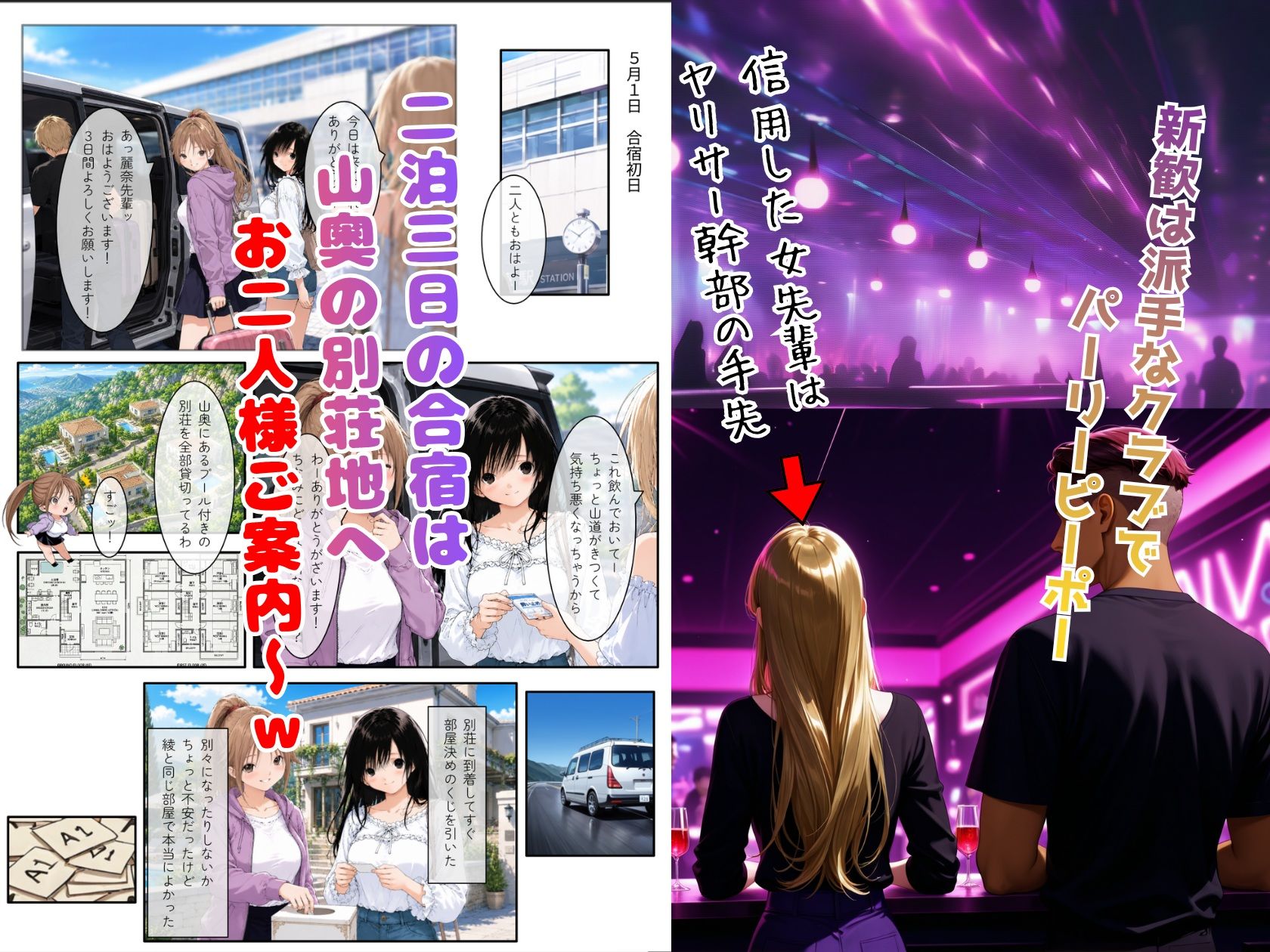 いちご大学物語〜信用した女先輩に騙されて親友と一緒にヤリサー合宿で何度も生ハメされました〜 サンプル2ページ目