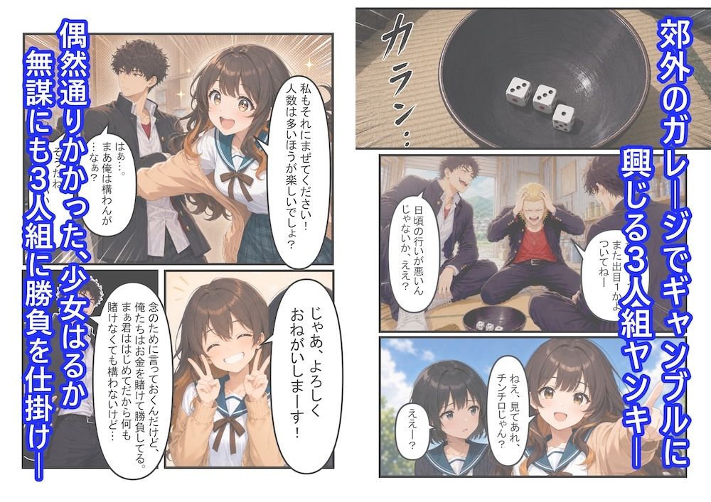 賭博ジャンキーはるかちゃん サンプル1ページ目
