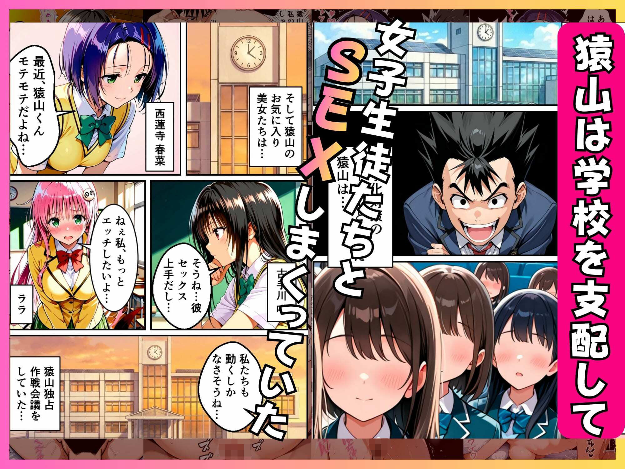 猿山が学園を支配しヒロインを蹂躙する話2 サンプル1ページ目