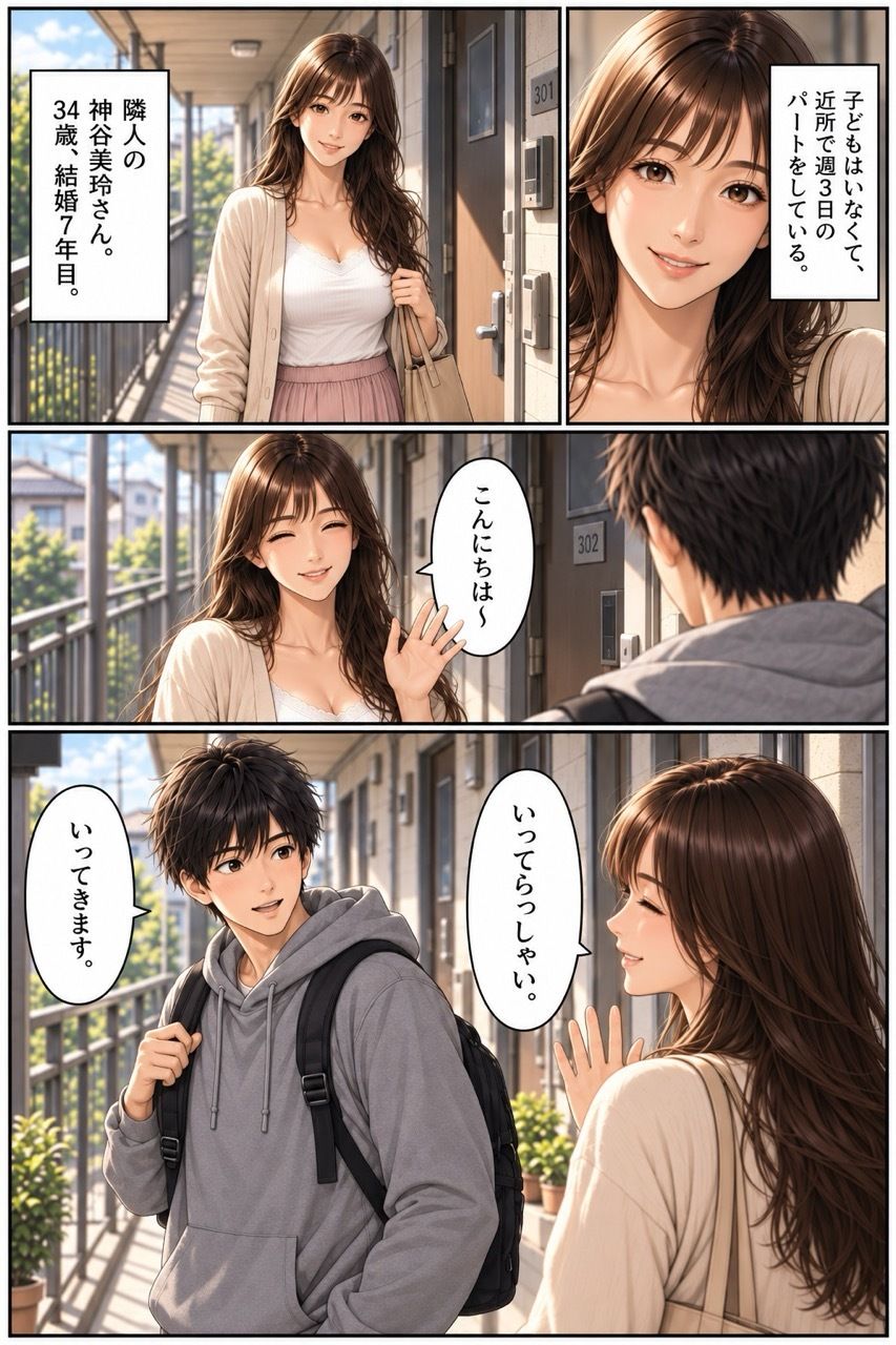隣の人妻の秘密  1話から3話 サンプル1ページ目