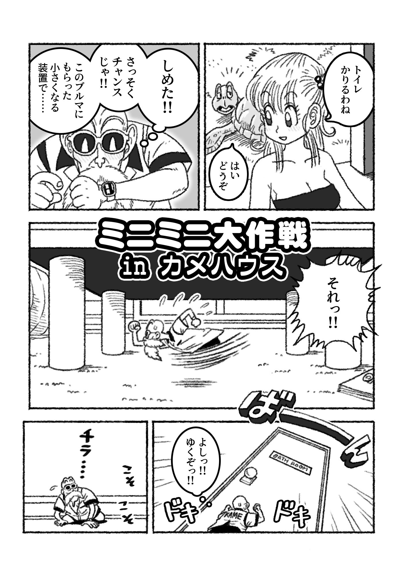 ミニミニ大作戦 in カメハウス サンプル1ページ目