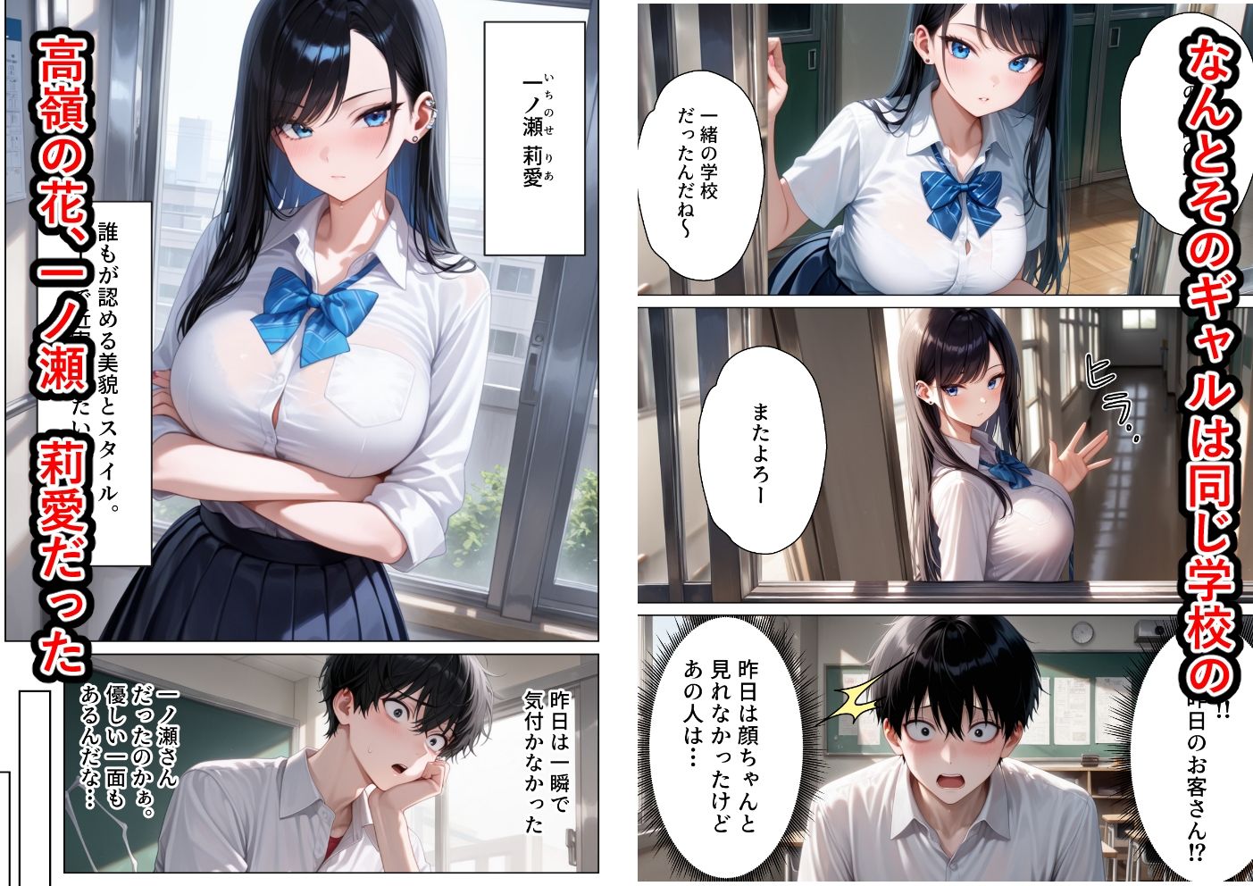 バイト中に出会った学校1のクールギャルといちゃラブセックスできた話 サンプル3ページ目