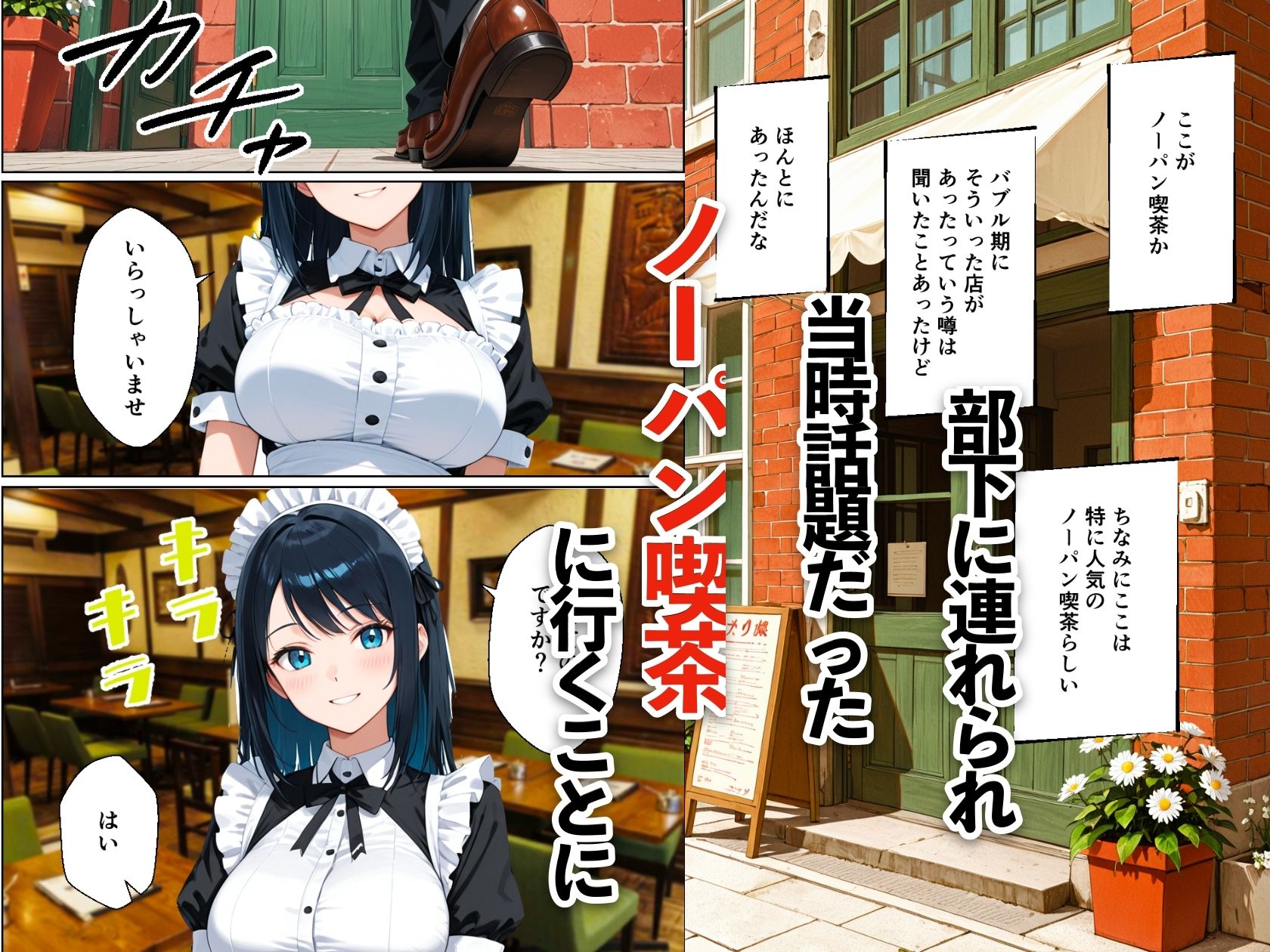 バブル時代に転生してノーパン喫茶でハーレムになった話 サンプル3ページ目