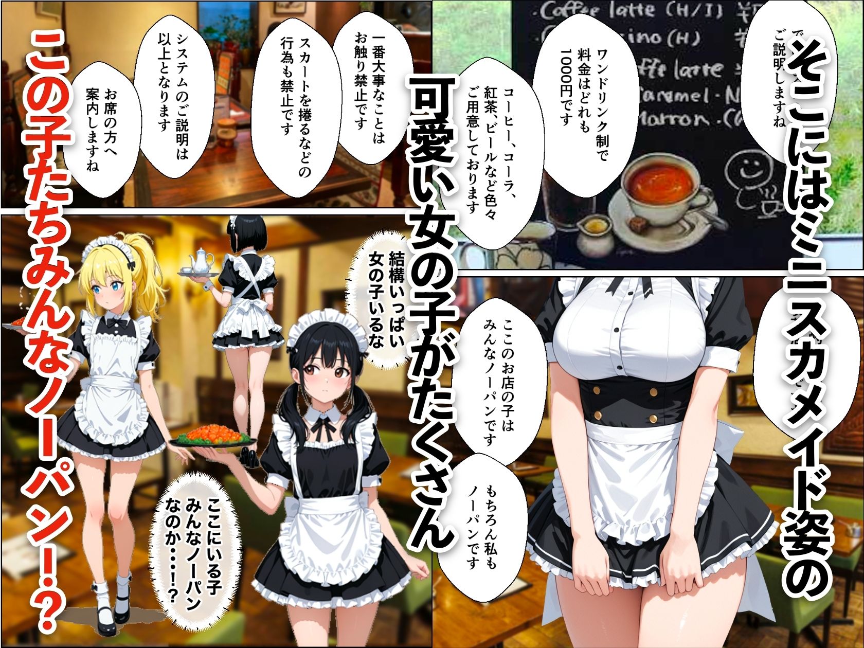 バブル時代に転生してノーパン喫茶でハーレムになった話 サンプル4ページ目