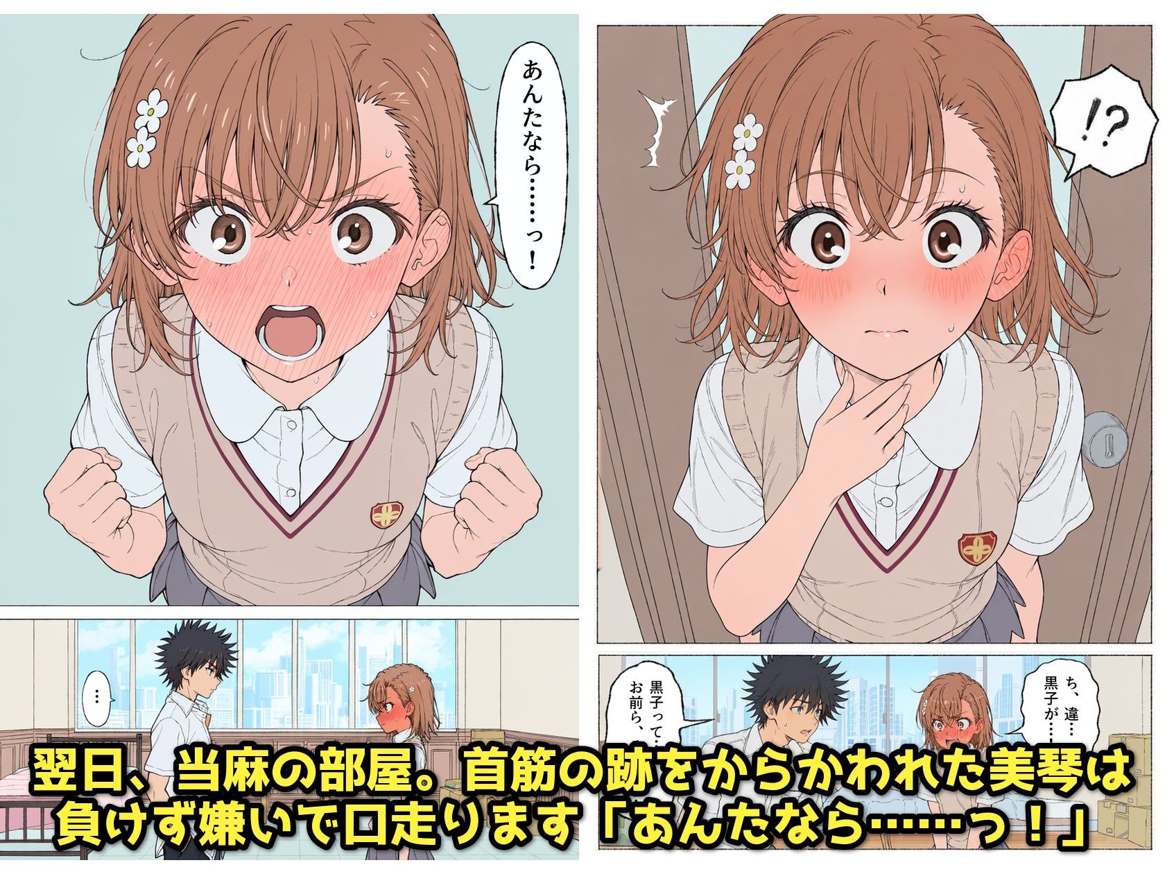 【漫画】とある美琴の羞恥体験 〜後輩と、あいつと、女王と〜 サンプル4ページ目