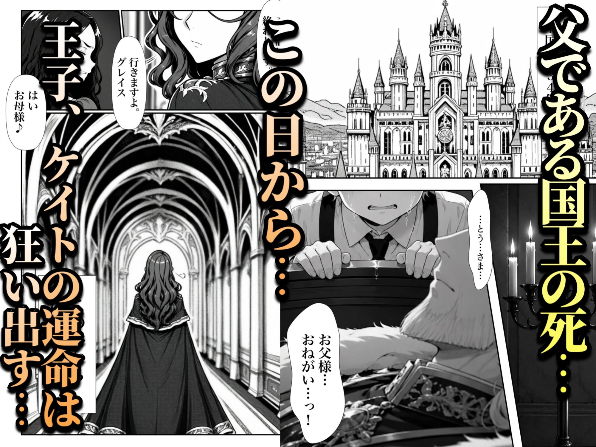 ネクロマンサーになって蘇生傀儡化、滅びた王国をハーレム帝国に作り替える サンプル1ページ目