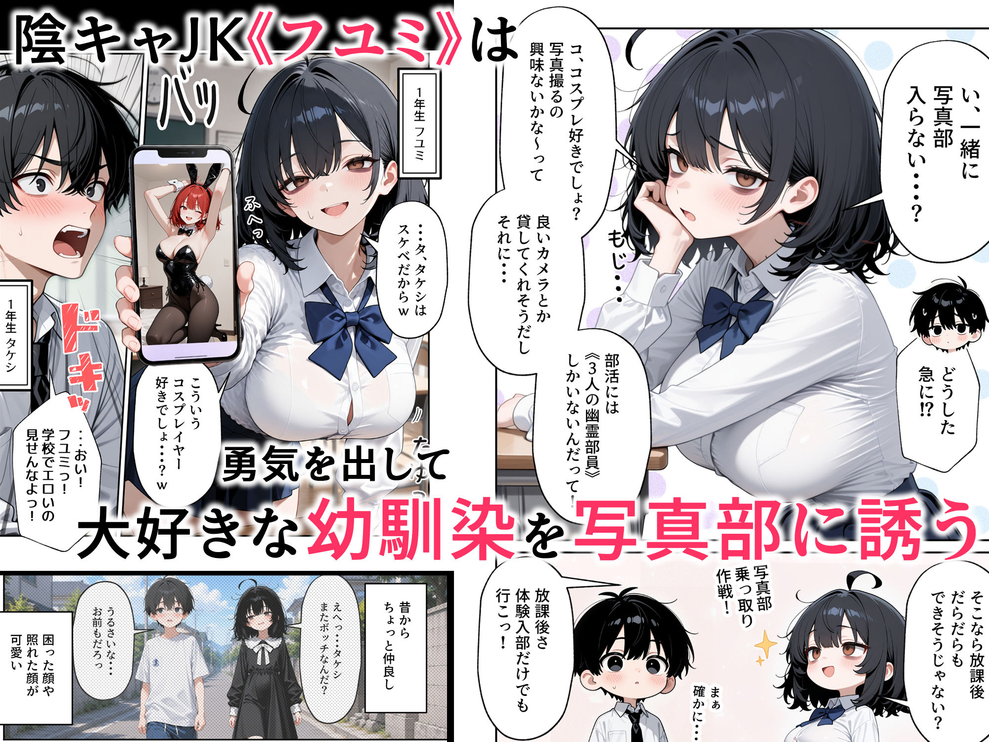 ハメ撮り好きなJ◯たちとハーレムSEXした話 サンプル1ページ目