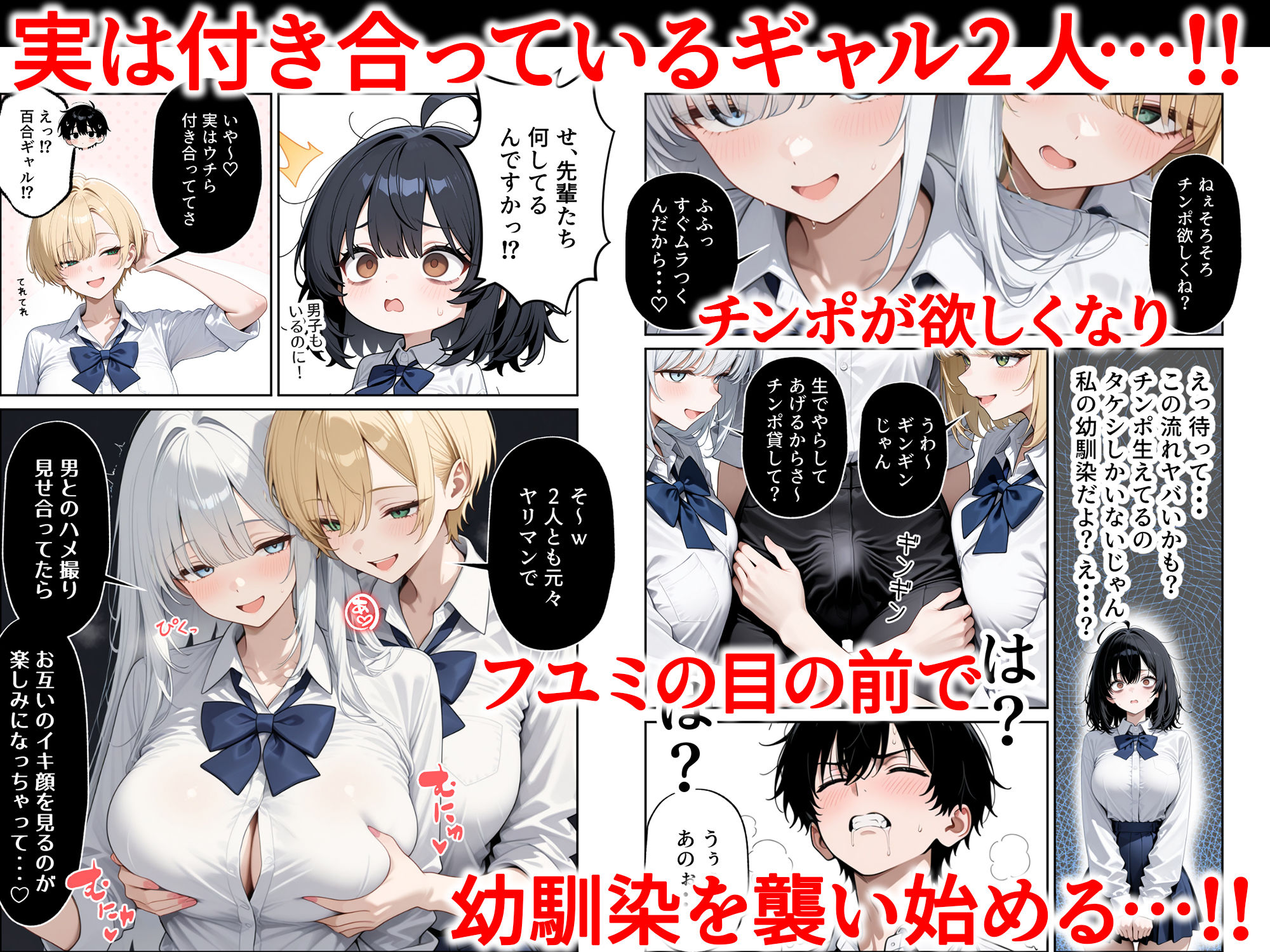 ハメ撮り好きなJ◯たちとハーレムSEXした話 サンプル6ページ目