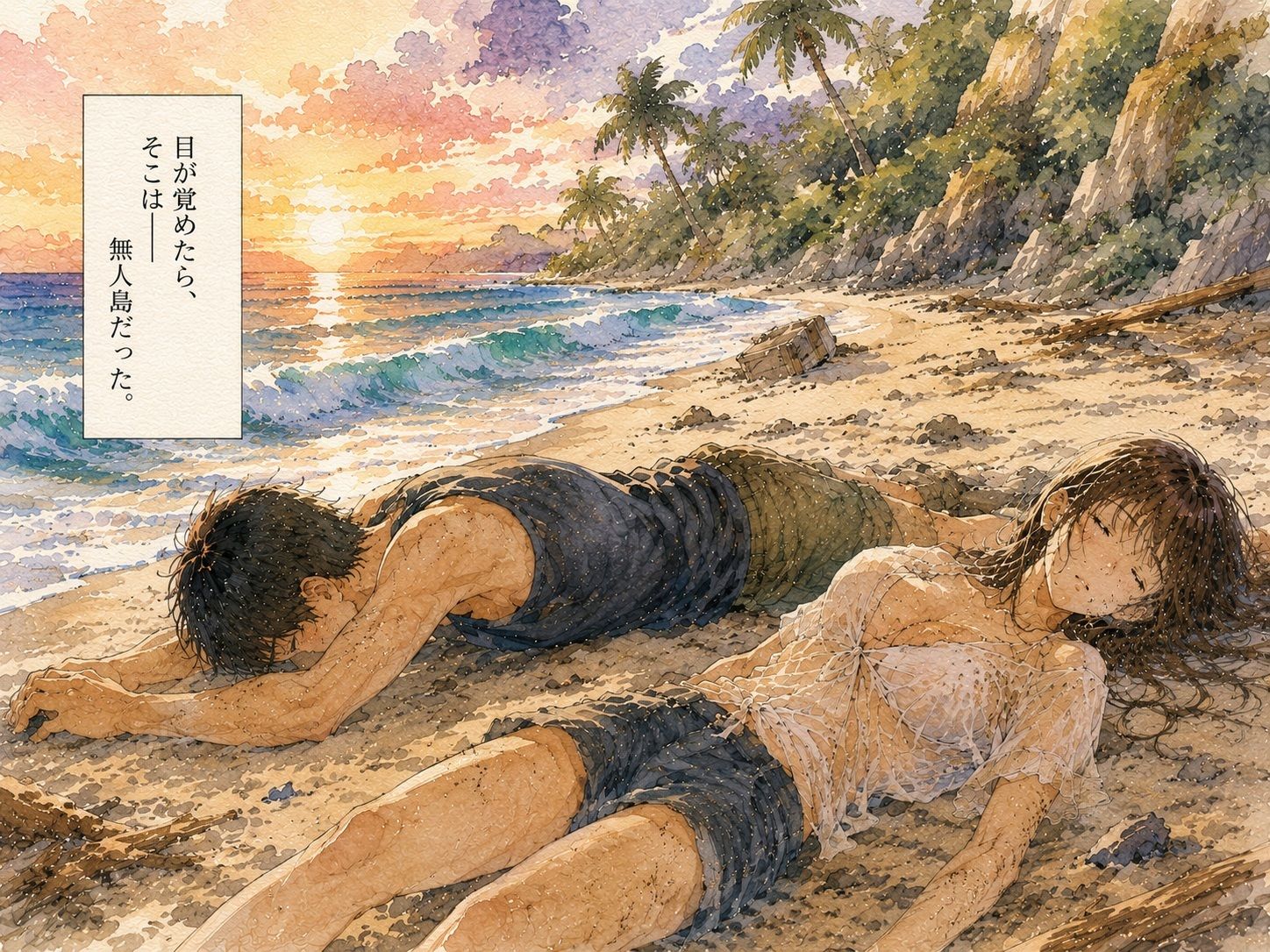 無人島で幼馴染と二人きり。 〜助けが来ないなら、もう我慢できない〜 サンプル1ページ目