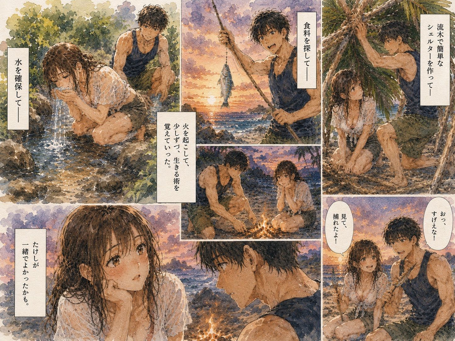 無人島で幼馴染と二人きり。 〜助けが来ないなら、もう我慢できない〜 サンプル2ページ目