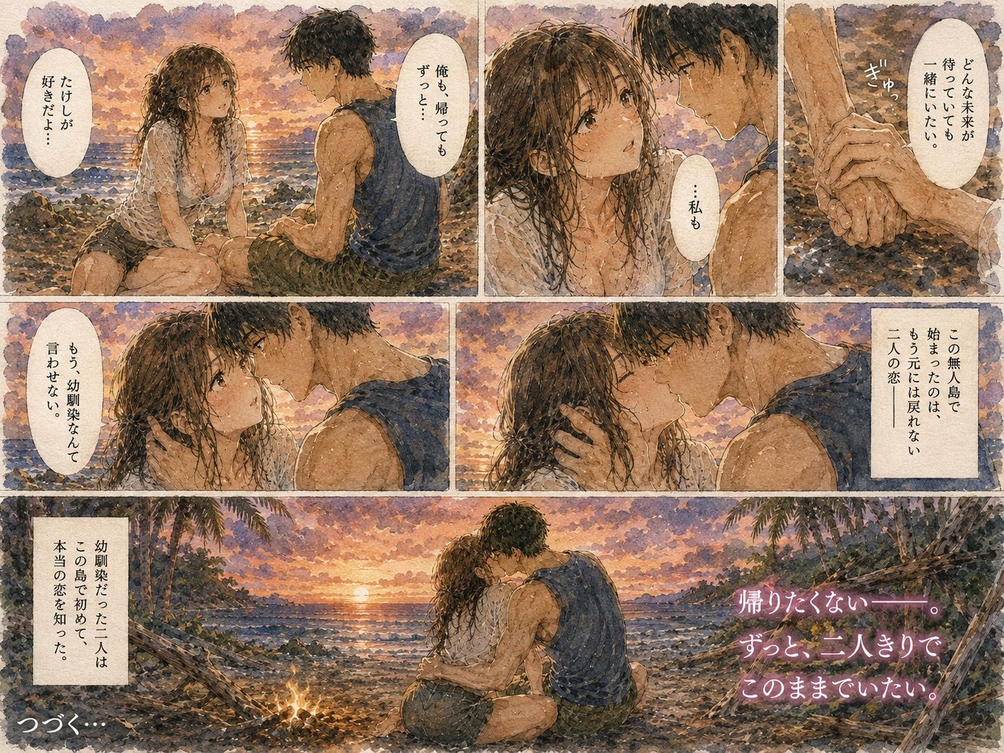 無人島で幼馴染と二人きり。 〜助けが来ないなら、もう我慢できない〜 サンプル5ページ目