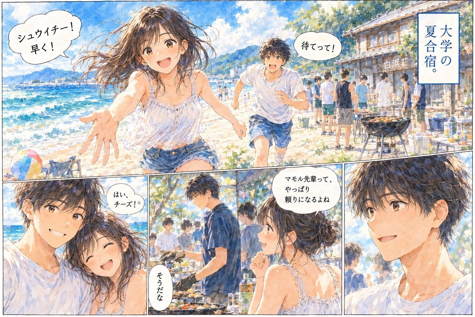『大学の夏合宿で、彼女を先輩に奪われた。』 サンプル1ページ目