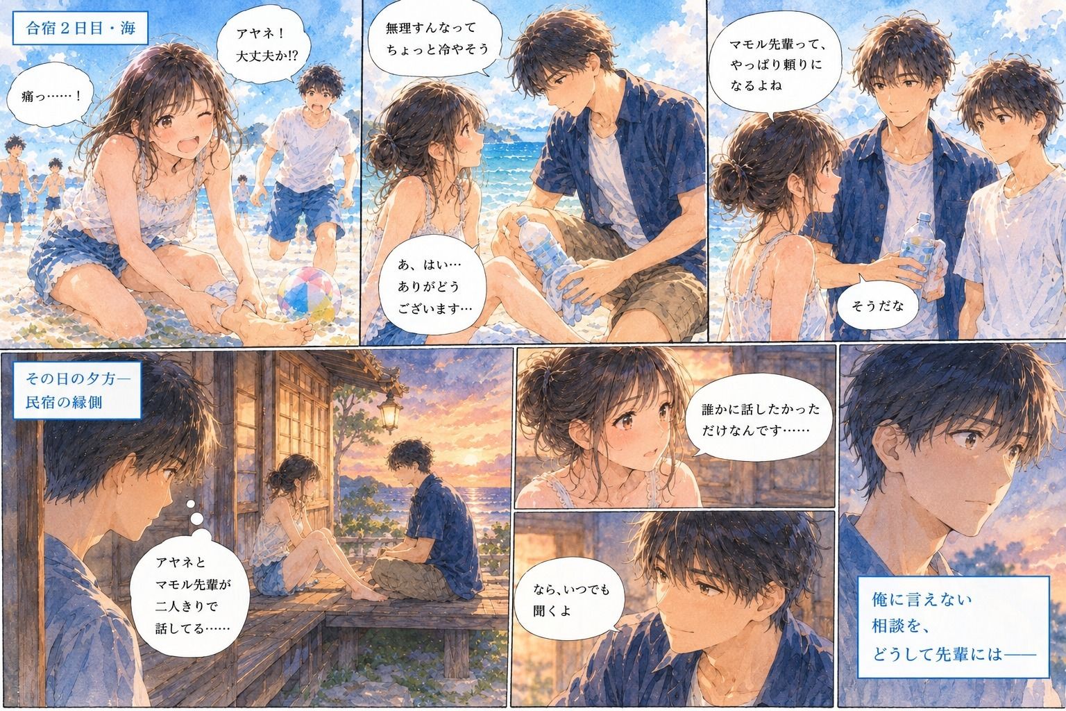 『大学の夏合宿で、彼女を先輩に奪われた。』 サンプル2ページ目