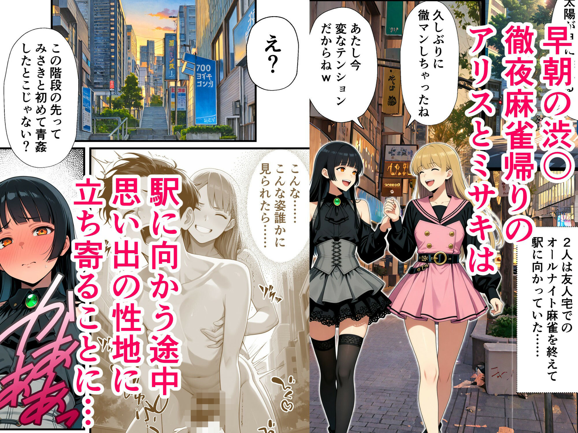 男の娘れず2〜都会de青姦編〜 サンプル2ページ目
