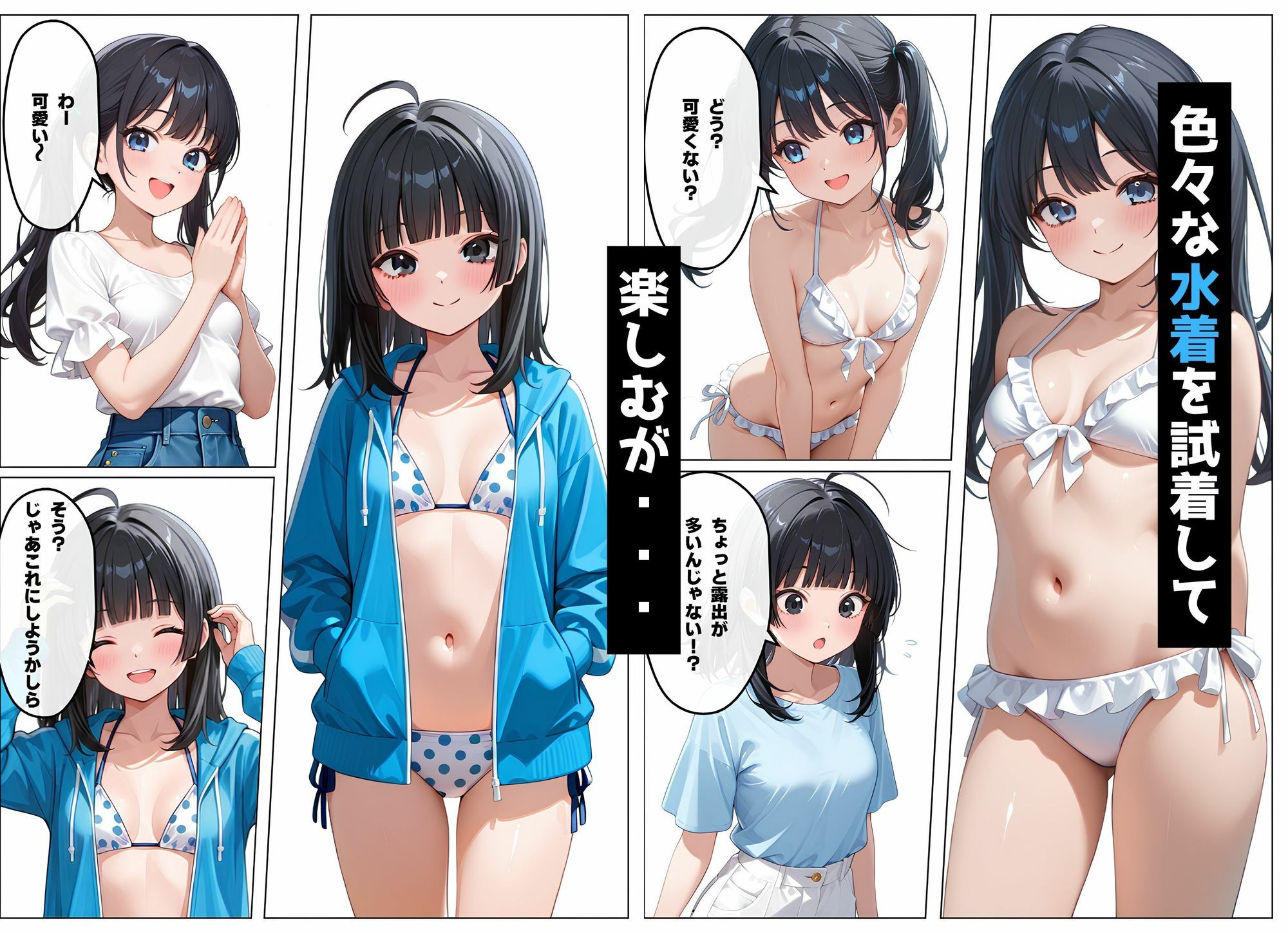 水着を買いに来た2人が盗撮される話 サンプル2ページ目