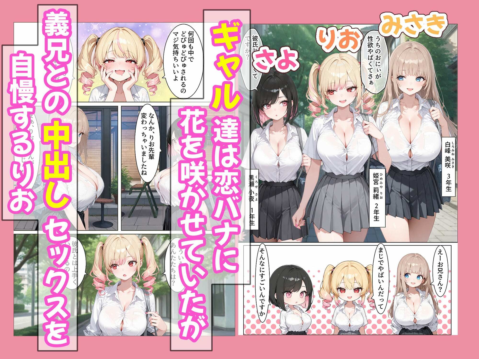 搾精日和2〜爆乳あまあま先輩ギャルと敏感ツンデレ後輩ギャルに搾り尽くされる話〜 サンプル1ページ目