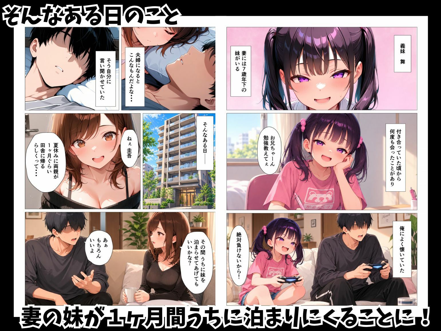 妻とレスの俺が爆乳ギャル義妹に誘惑されて浮気後尾しまくる話 サンプル3ページ目