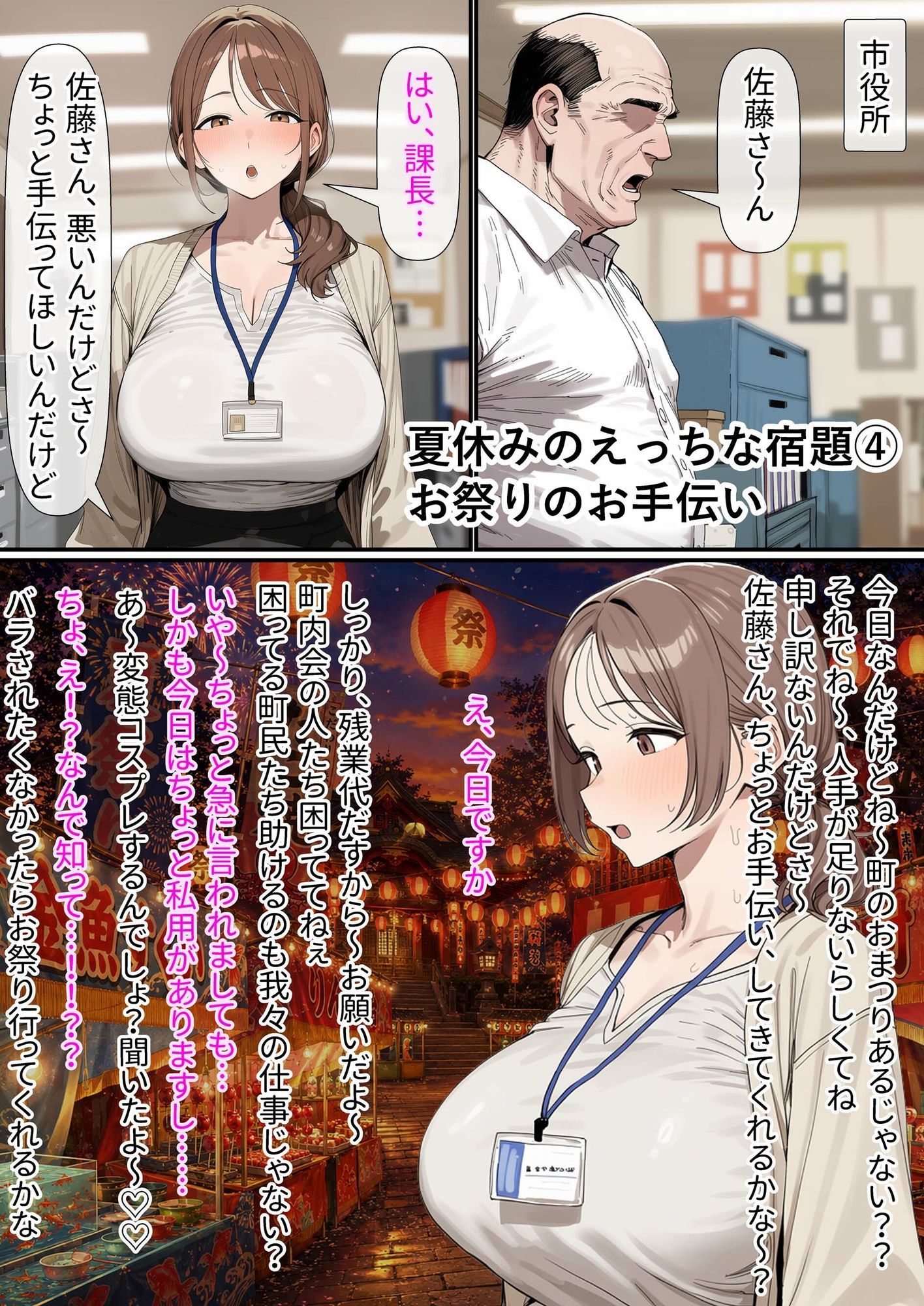 常識改変済み  全員巨乳の総勢14キャラとのえっちな夏休みの宿題 サンプル7ページ目