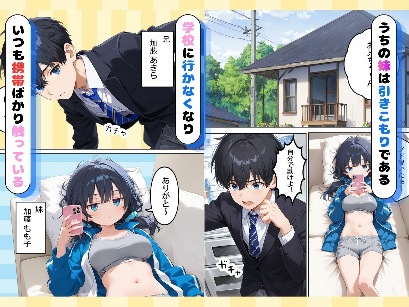 ジト目巨乳妹が俺のせいで引きこもりになったのでおわびに生ハメ・中出しセックスをさせられる話 サンプル1ページ目