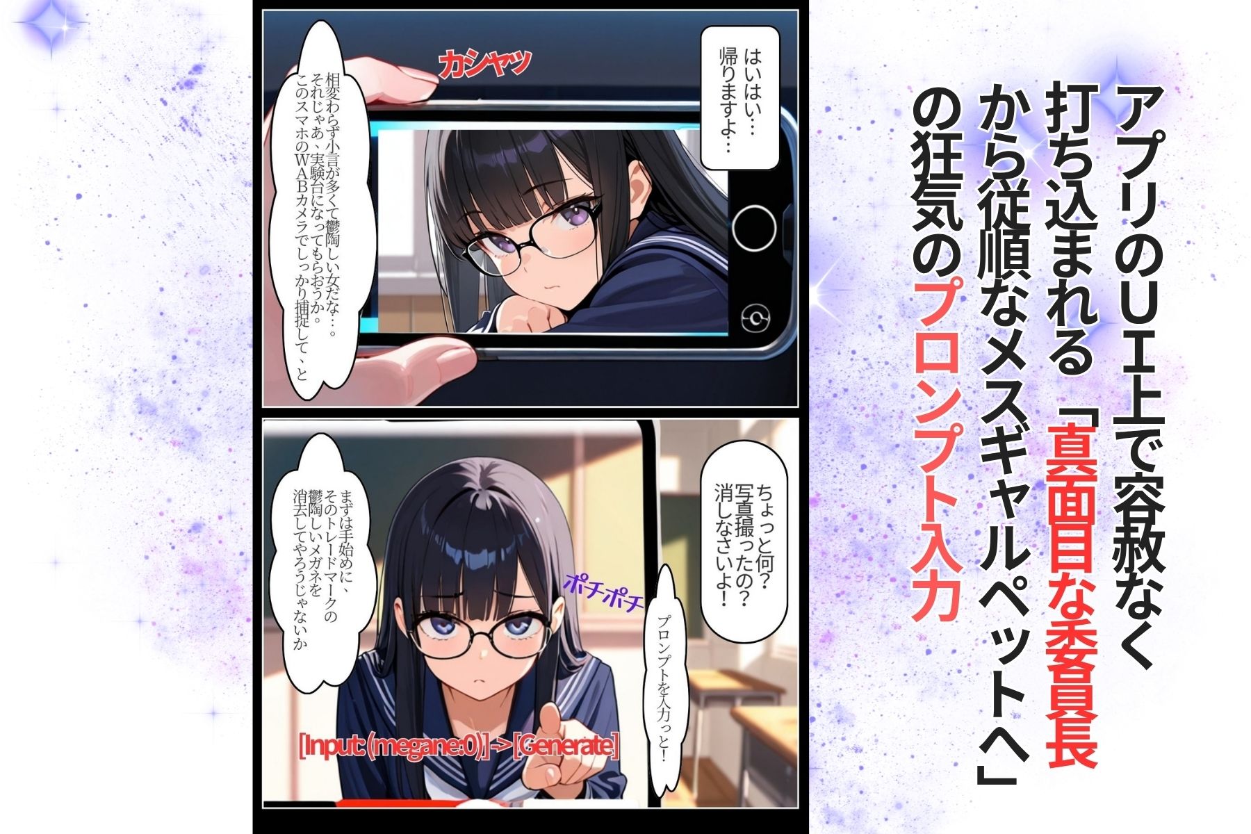 脳内操作アプリで真面目委員長を強●メスギャルペット化する件 サンプル4ページ目