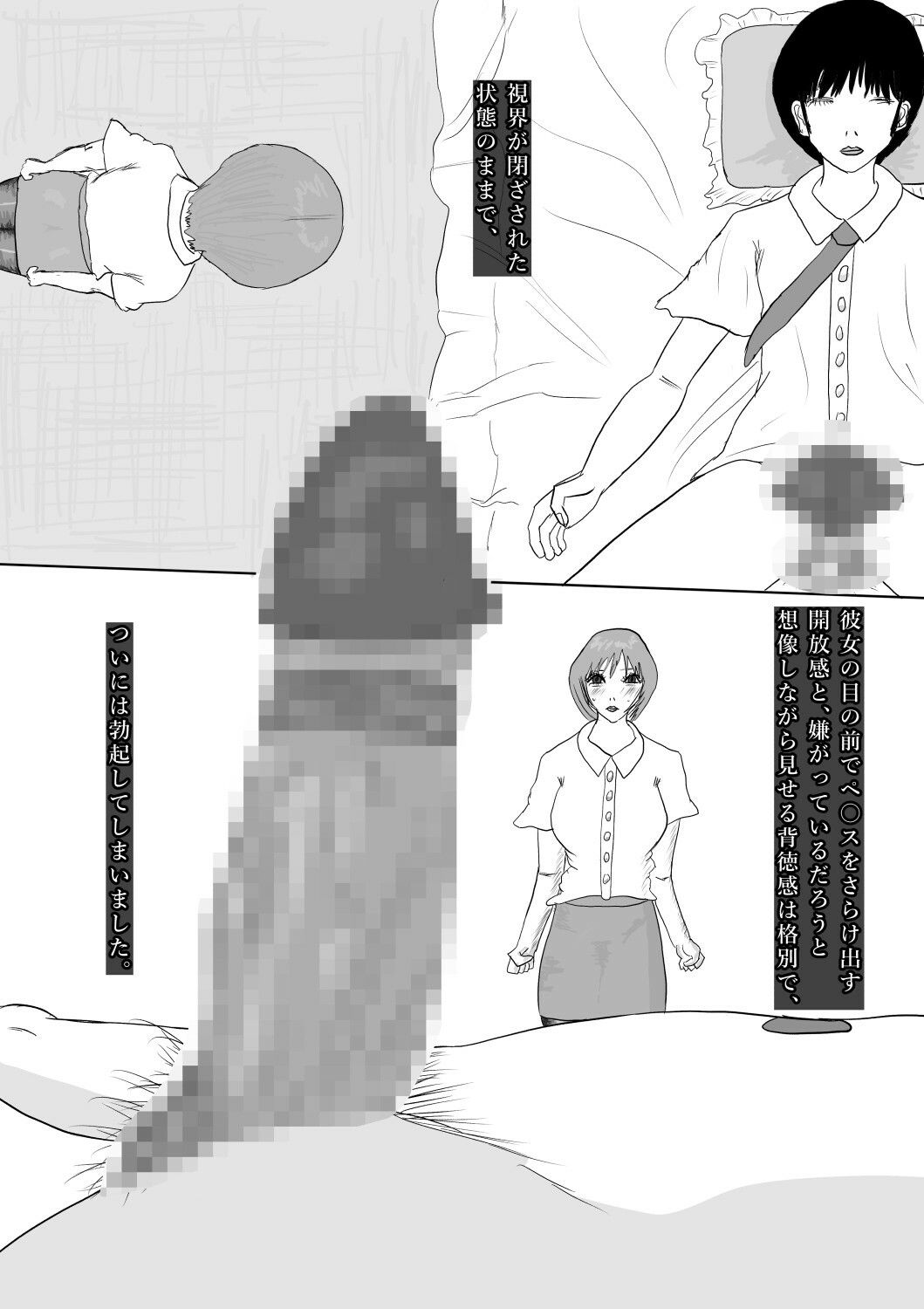 奇畜奇行語り3  妻に、下半身を露出して寝たフリした悪戯をしてみました。 サンプル2ページ目