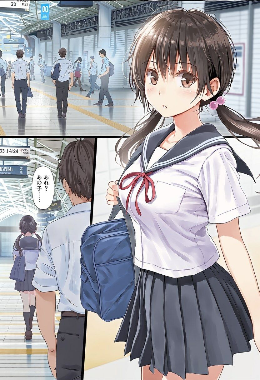爆乳おさげちゃんの学園性活〜地獄の通学電車編〜 サンプル1ページ目