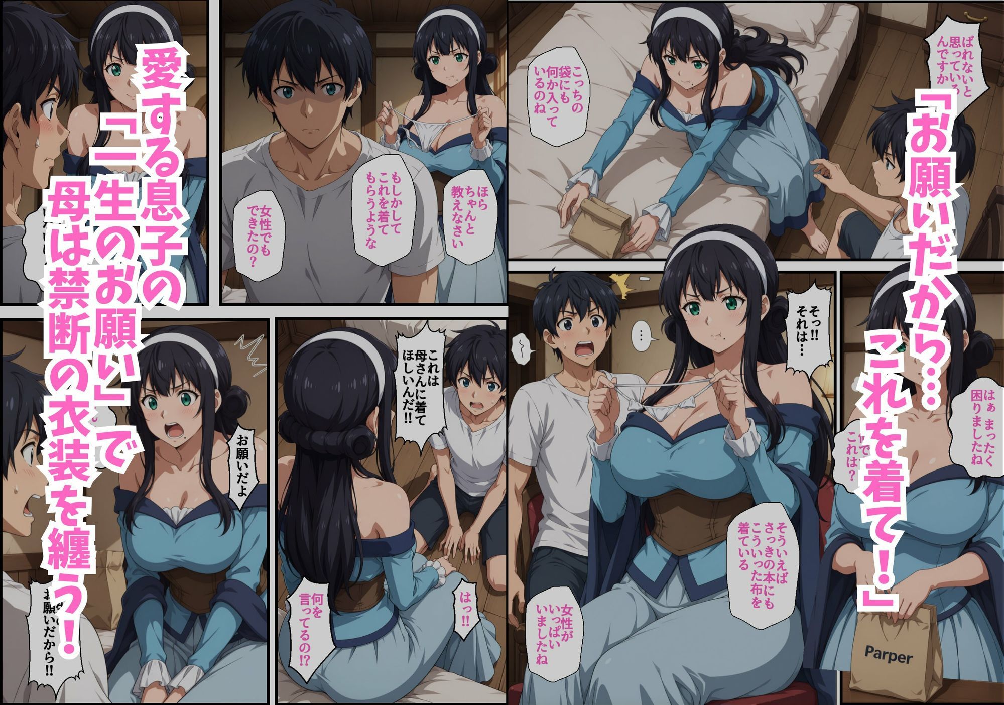 ごぶさた熟れ母に紐ビキニを着せて中出しする話 サンプル1ページ目