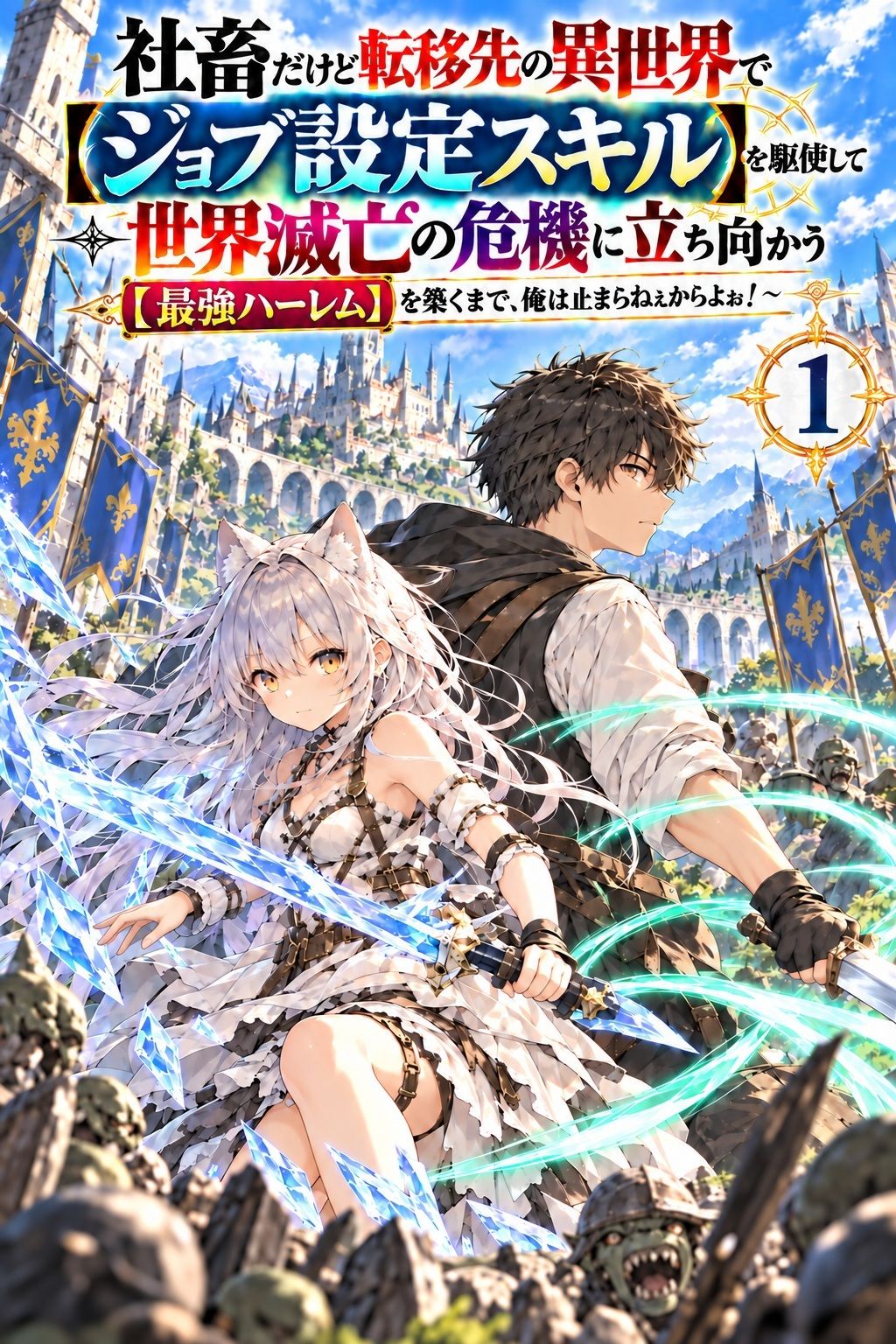 【第1話】社畜だけど転移先の異世界で【ジョブ設定スキル】を駆使して世界滅亡の危機に立ち向かう  〜【最強ハーレム】を築くまで、俺は止まらねぇからよぉ！〜 サンプル1ページ目