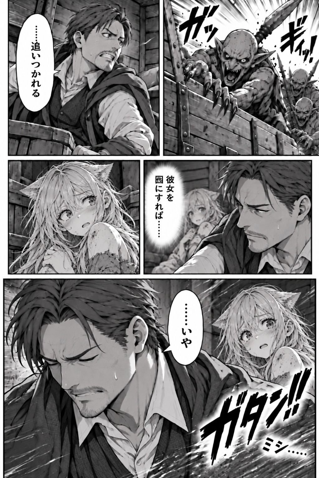 【第1話】社畜だけど転移先の異世界で【ジョブ設定スキル】を駆使して世界滅亡の危機に立ち向かう  〜【最強ハーレム】を築くまで、俺は止まらねぇからよぉ！〜 サンプル4ページ目