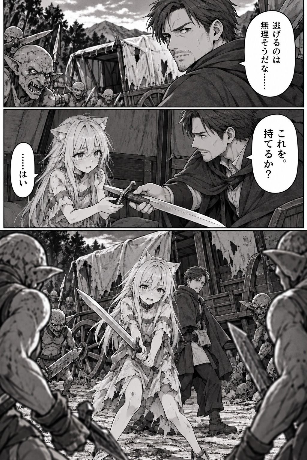 【第1話】社畜だけど転移先の異世界で【ジョブ設定スキル】を駆使して世界滅亡の危機に立ち向かう  〜【最強ハーレム】を築くまで、俺は止まらねぇからよぉ！〜 サンプル6ページ目