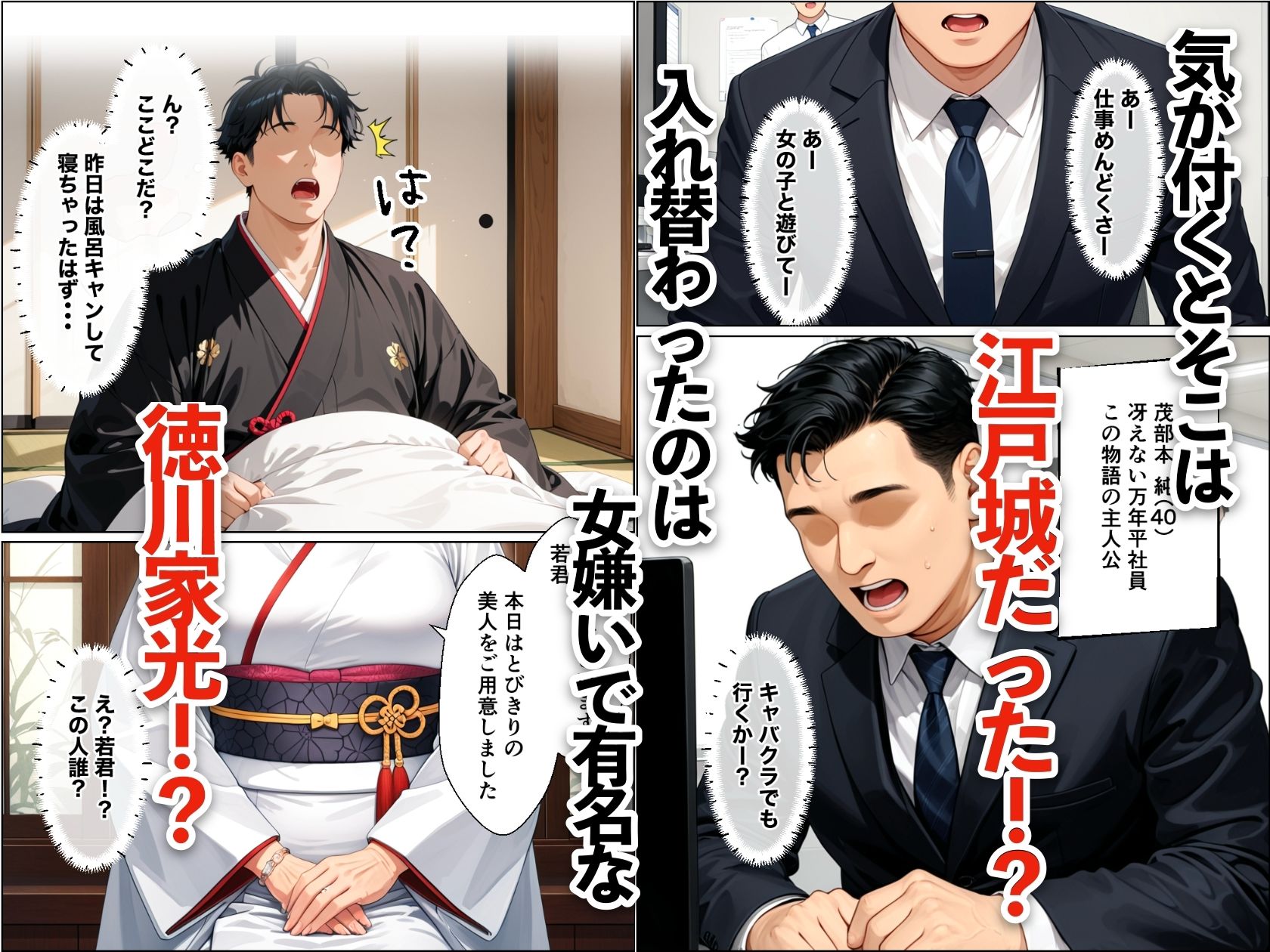 転生したら世継ぎ孕ませ懇願ハーレムになった話〜徳川家光編〜 サンプル1ページ目