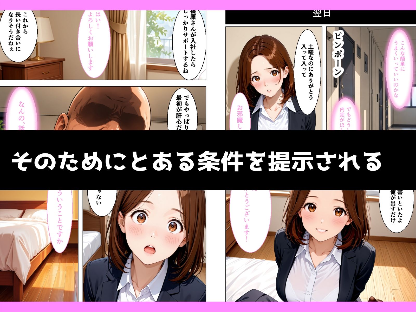 真面目な巨乳女子大生が内定欲しさに言いなりになる話 サンプル4ページ目