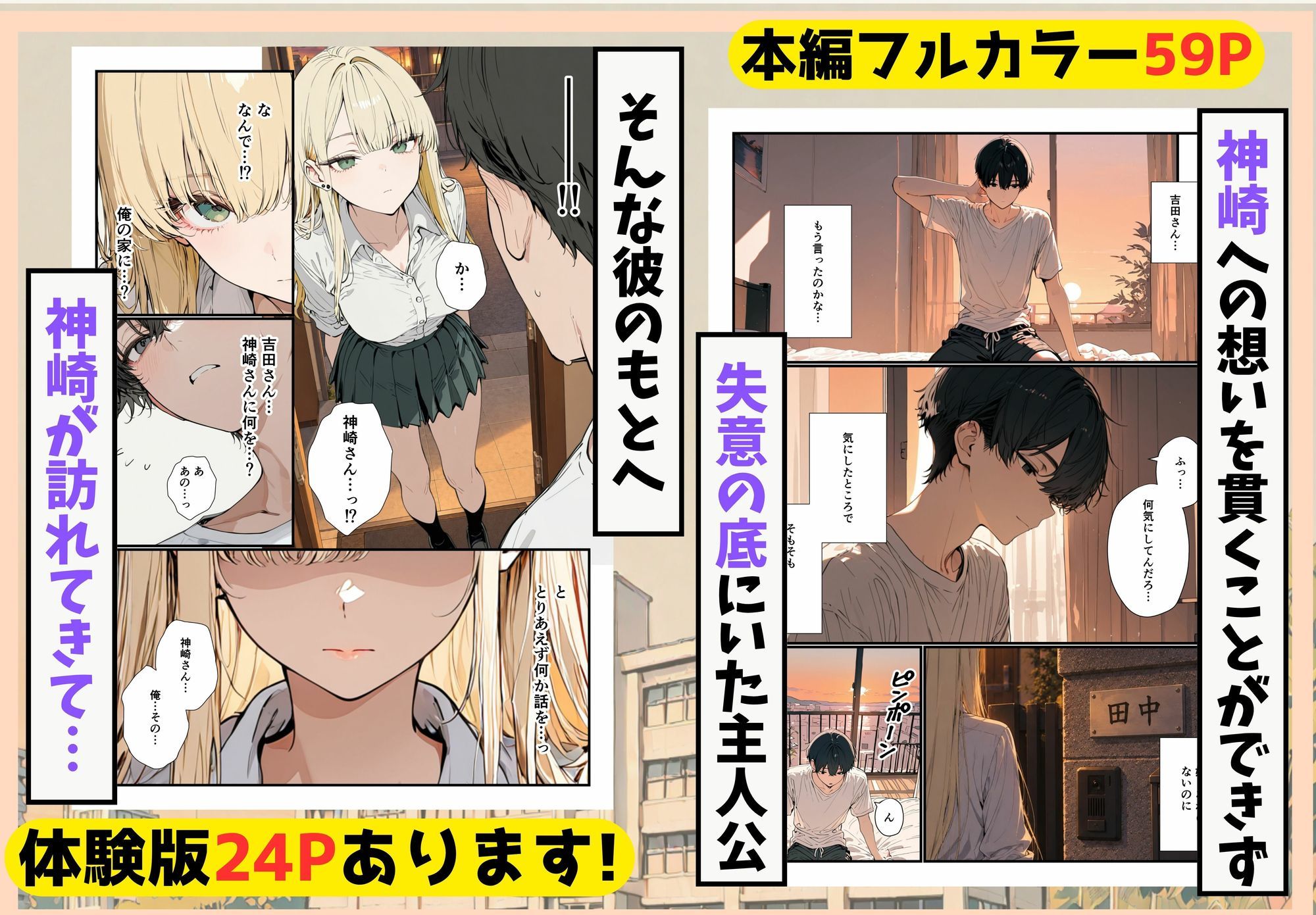 隣の席のギャルのことが好きなのに、巨乳の同級生が誘惑してくる サンプル7ページ目