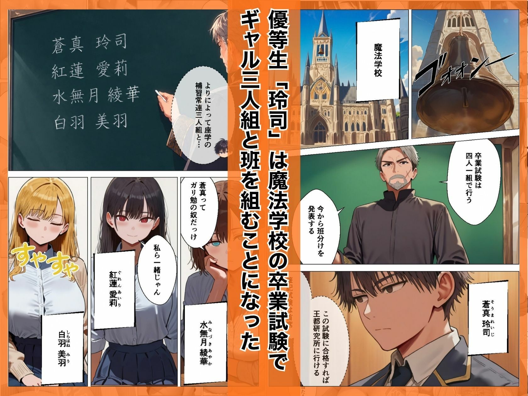 1軍ギャル三人組にデカチン見せたら生ハメセックスすることになっちゃった話 サンプル1ページ目