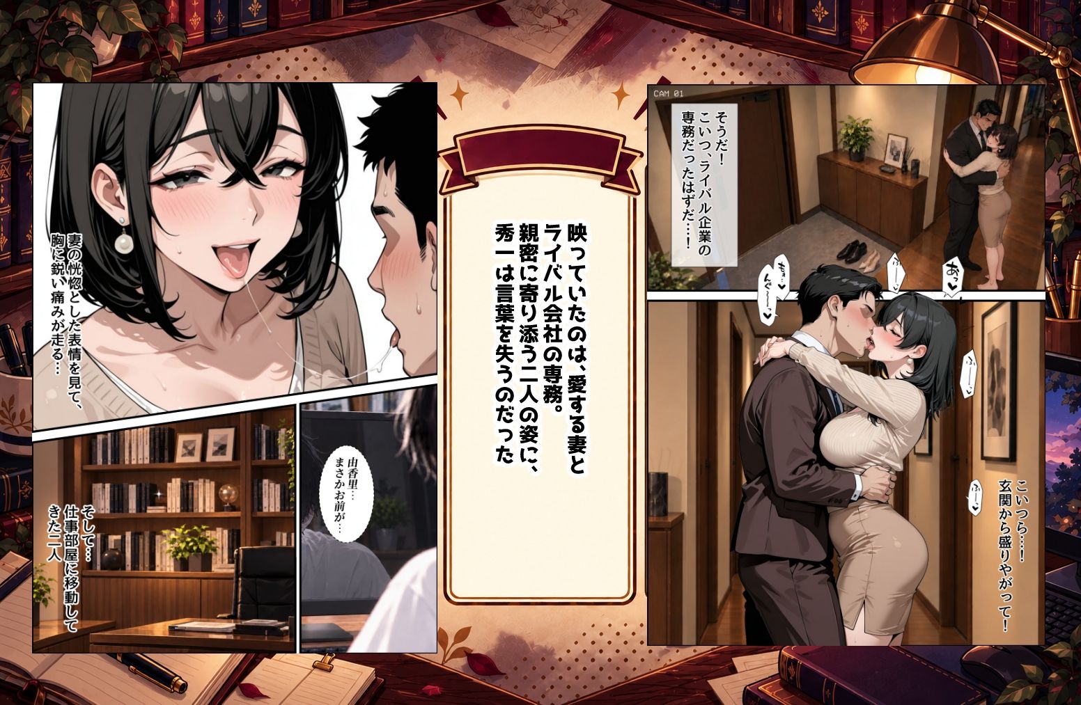 夫が働いている部屋で浮気ックスは最高に気持ちいぃ... サンプル5ページ目