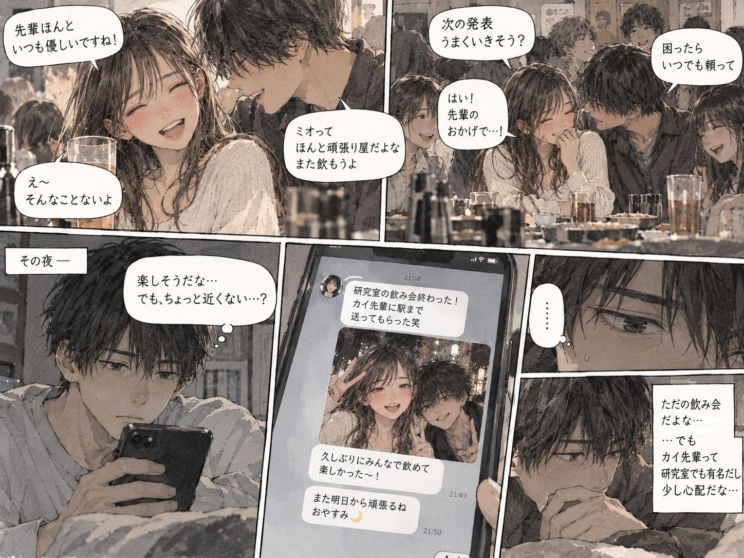 『遠距離恋愛中の彼女を、大学の先輩に寝取られた。』 サンプル1ページ目