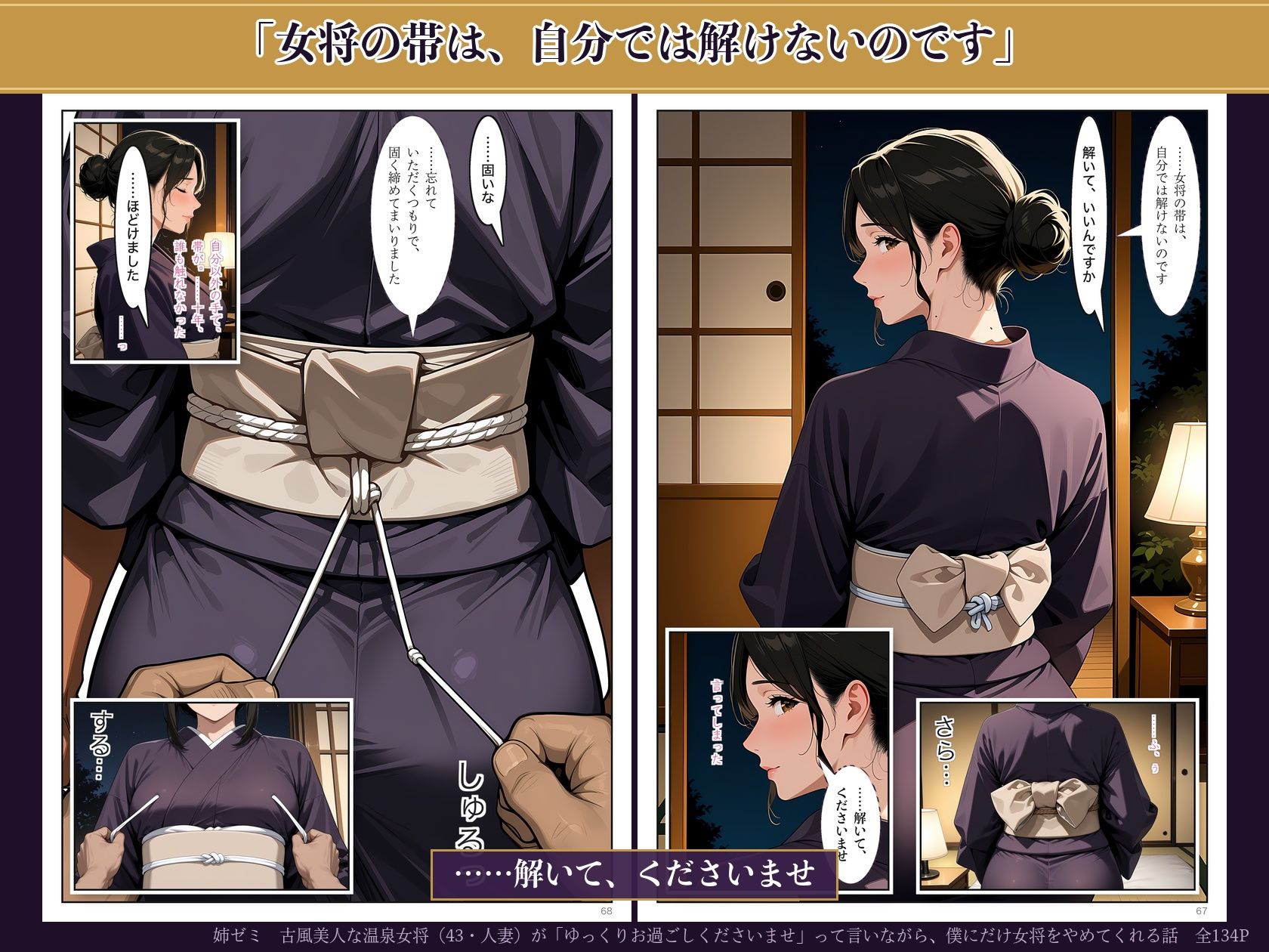 古風美人な温泉女将（43・人妻）が「ゆっくりお過ごしくださいませ」って言いながら、僕にだけ女将をやめてくれる話 サンプル8ページ目