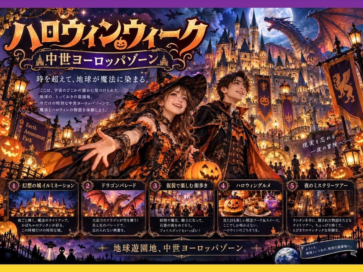 地球遊園地の歩き方 ハロウィン編1 サンプル2ページ目