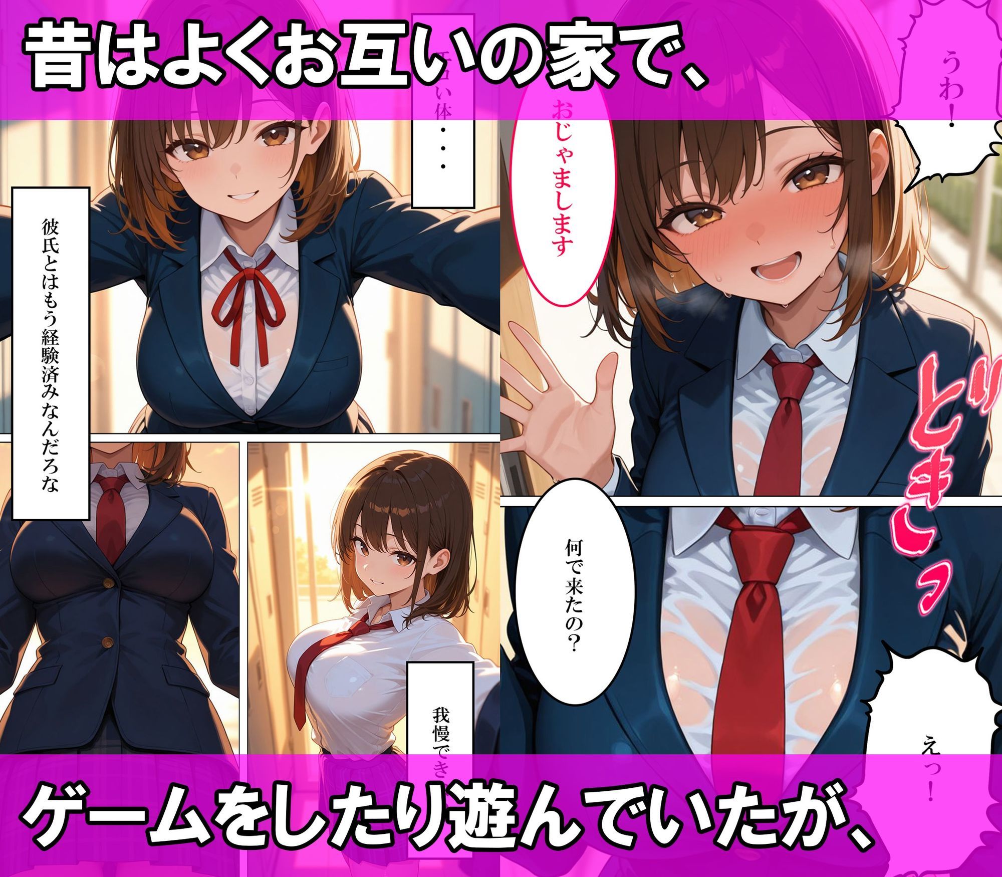 幼馴染の一軍巨乳女子校生と発情いちゃらぶ中出し快楽堕ち サンプル2ページ目
