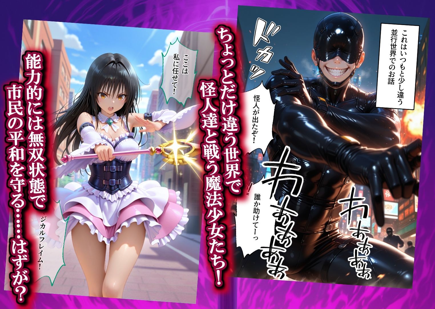 魔法少女 闇落ち 敗北ルートもう戻れない 繰り返される凌●と快楽で嫌なはずなのに…とら〇る編 サンプル1ページ目