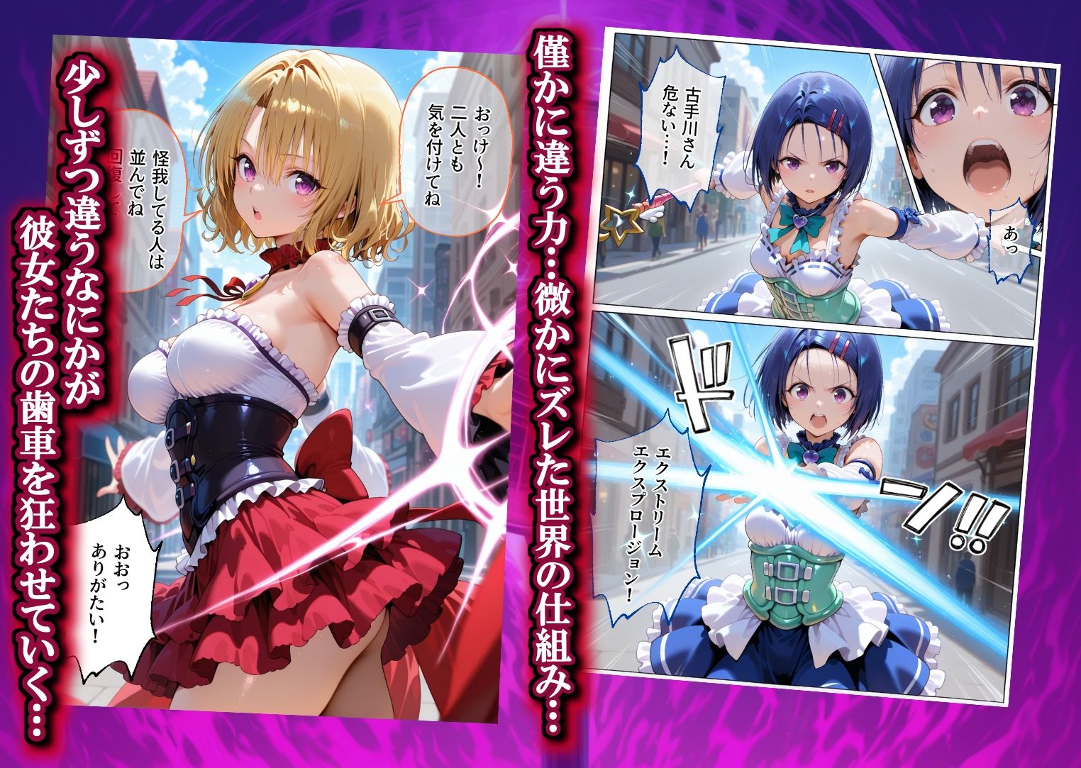 魔法少女 闇落ち 敗北ルートもう戻れない 繰り返される凌●と快楽で嫌なはずなのに…とら〇る編 サンプル2ページ目