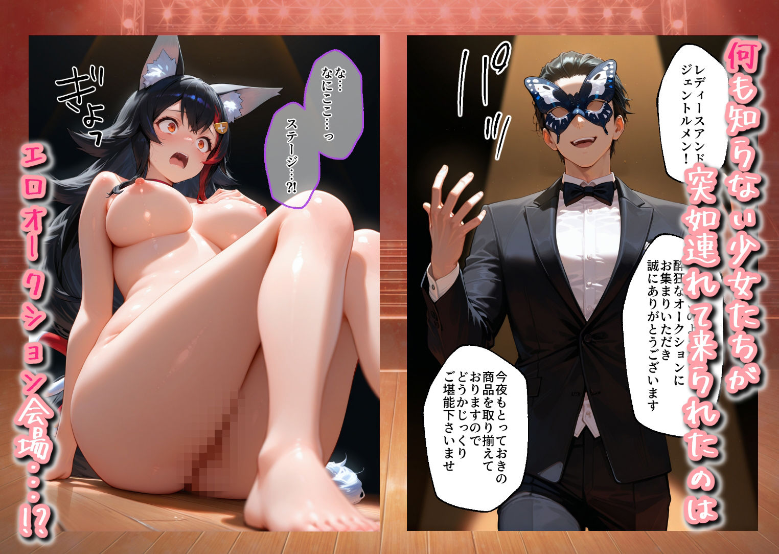 5人のま◯こをブチ犯せ！！性奴◯孕ませオークション〜VTub◯r編3〜 サンプル1ページ目