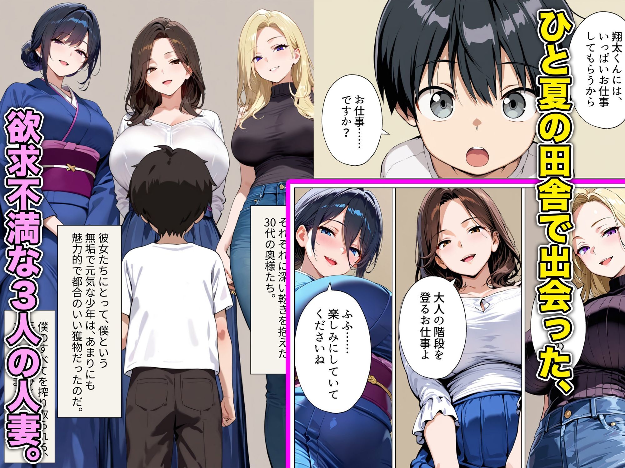 人妻種付けシェアリング〜僕の精子、毎日3人がかりで搾り取られてます〜 サンプル2ページ目
