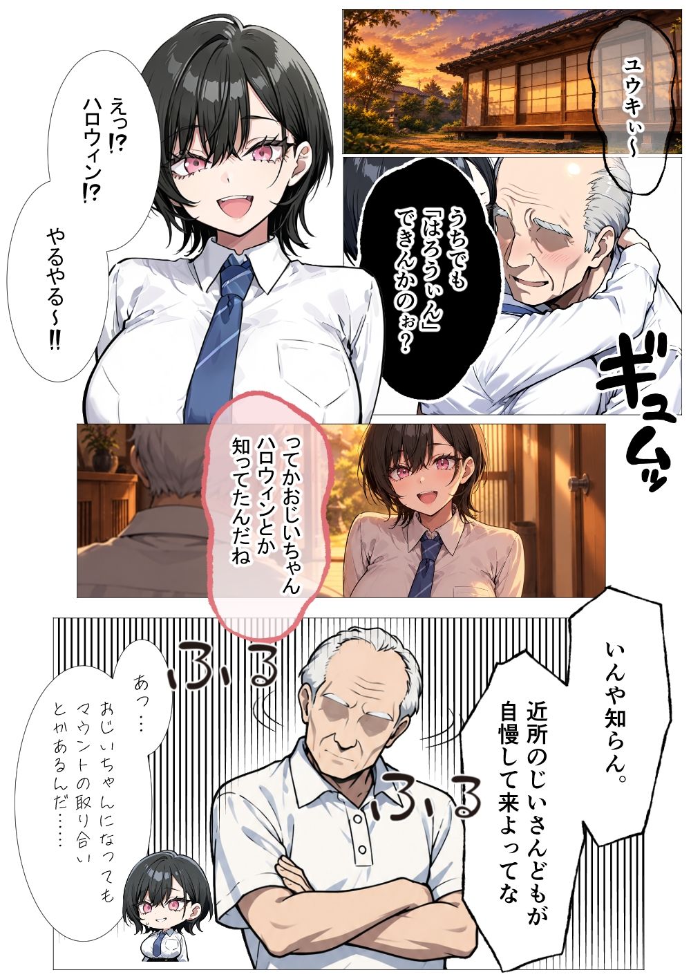 孕トモ-親友とエロジジイのハロウィンナイト- サンプル1ページ目