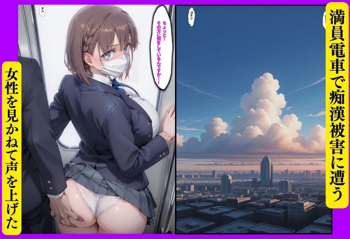 たわわ痴●堕ち 〜満員電車で正義感が仇になった女〜 サンプル1ページ目