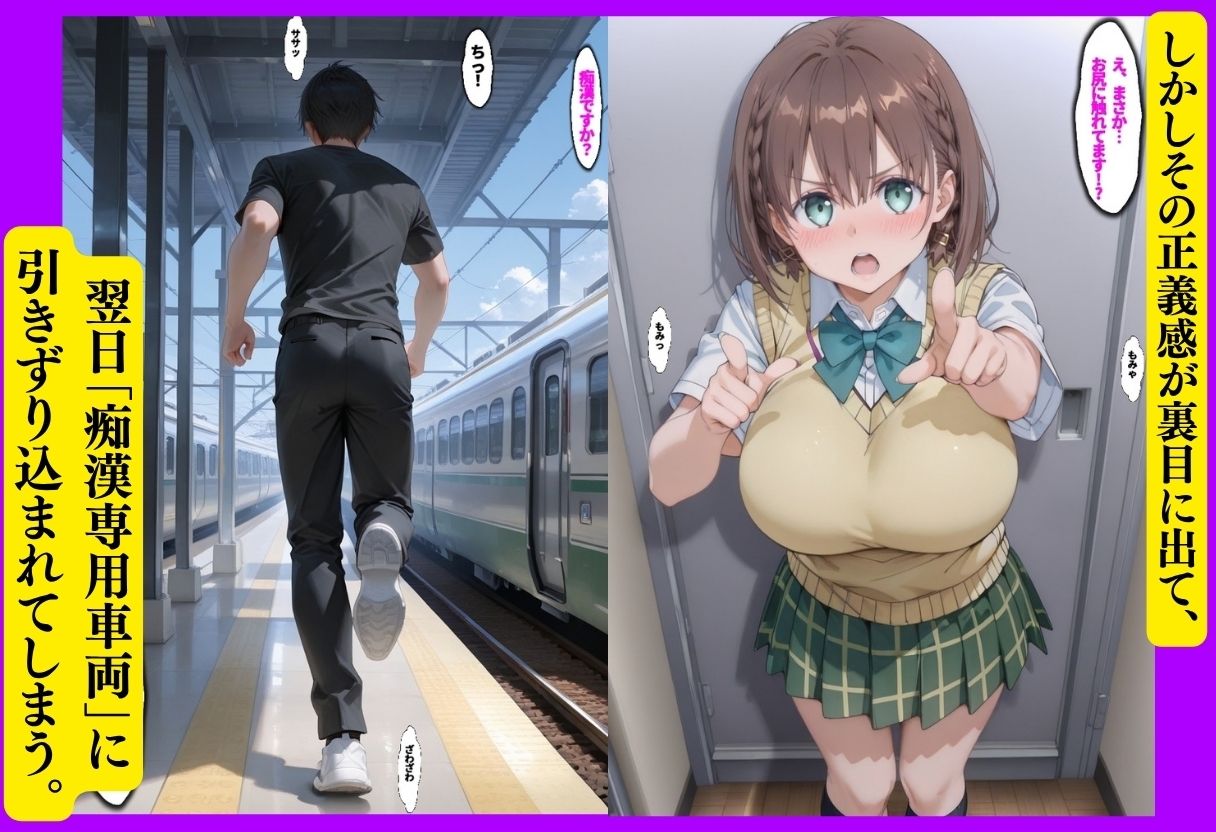 たわわ痴●堕ち 〜満員電車で正義感が仇になった女〜 サンプル2ページ目