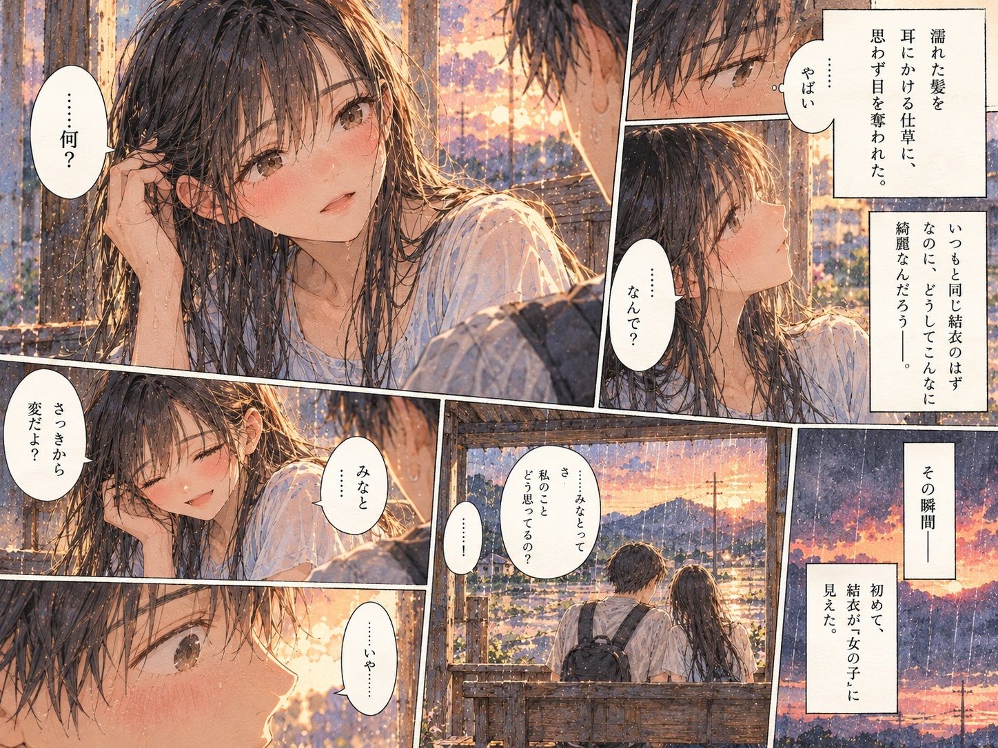 雨宿り、幼なじみが女になった。〜濡れた彼女と二人きりになった夏の夕暮れ〜 サンプル3ページ目